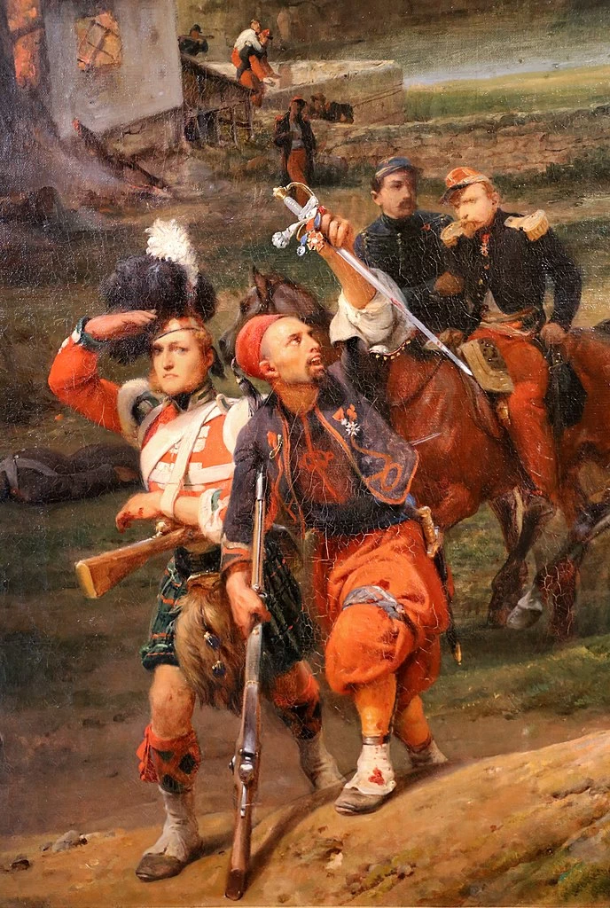  Émile Jean Horace Vernet-216-La battaglia dell'Alma - Musée Fesch, Ajaccio - dettaglio 